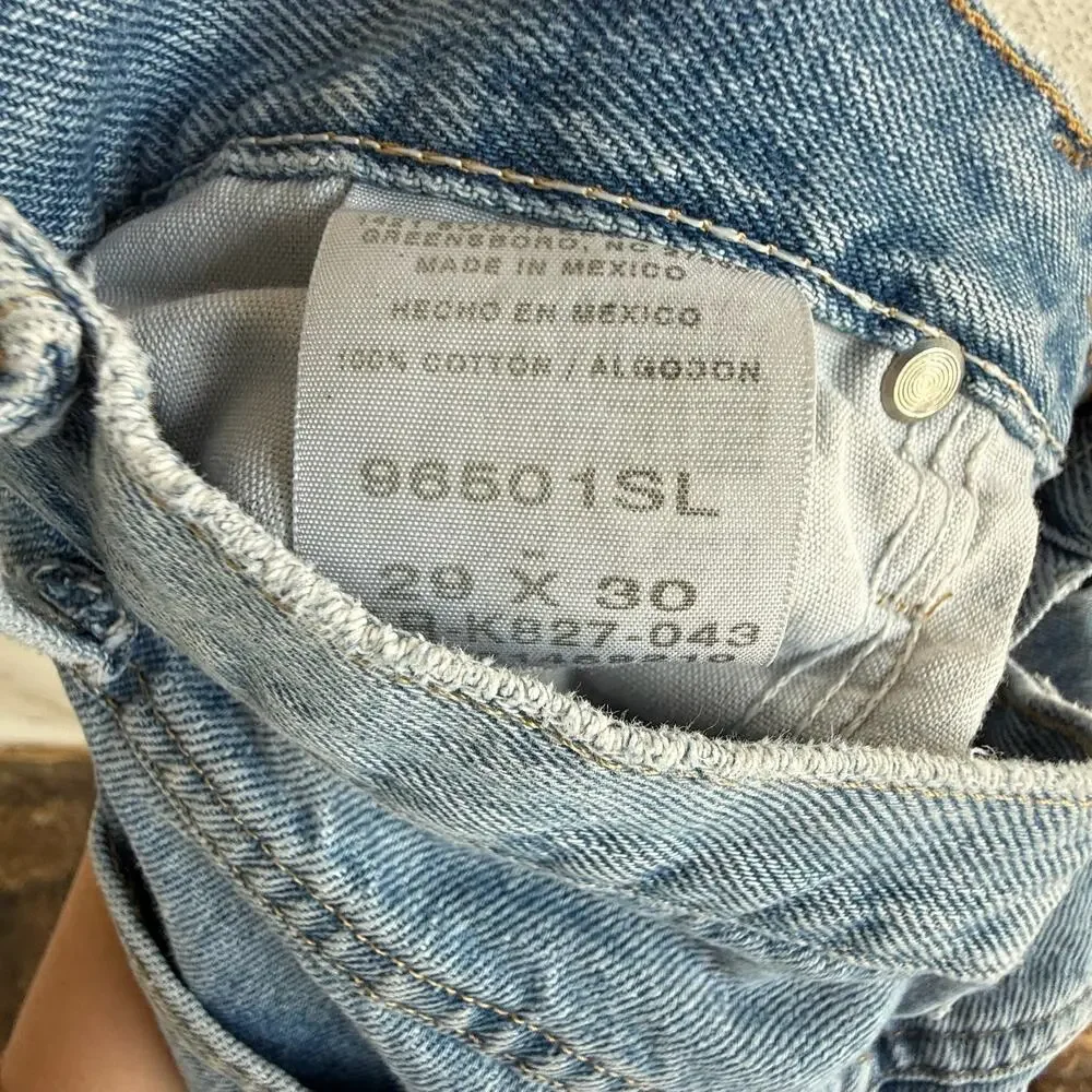 Vintage‎ Wrangler Denim Shorts 90s High Rise Cutoffs Light Blue Wash Womens 29 - Picture 9 of 10
